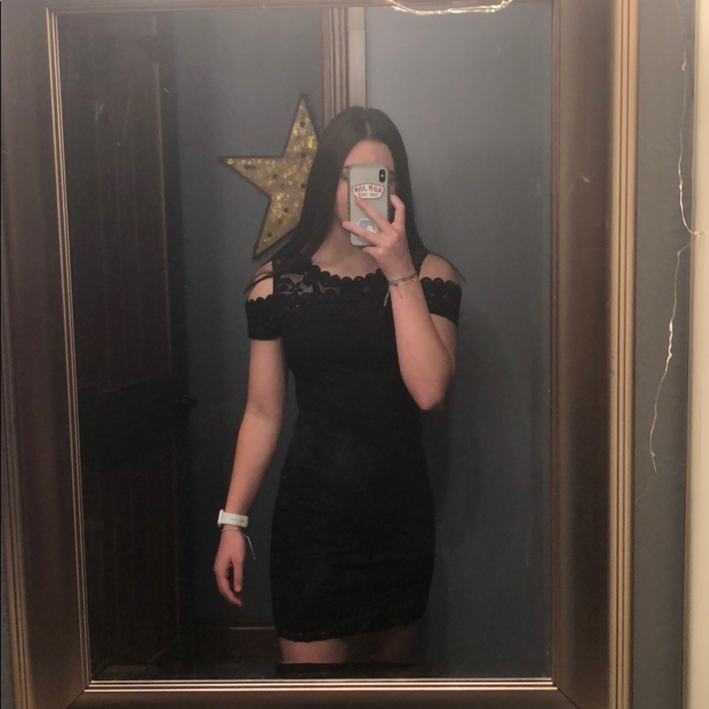Cute black lace dress!